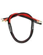 Zombie 4mm, 5mm Tube Plug 2S-Balance 600mm 12Awg Charging Cable (Red Black) B-TZ-1000RB5MM