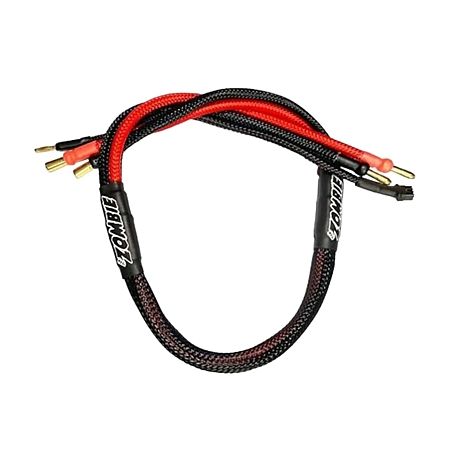 Zombie 4mm, 5mm Tube Plug 2S-Balance 600mm 12Awg Charging Cable (Red Black) B-TZ-1000RB5MM