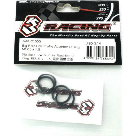 SAK-C150G BIG BORE LOW PROFILE ABOSRBER O RING M12.5 X 1.5 3Racing