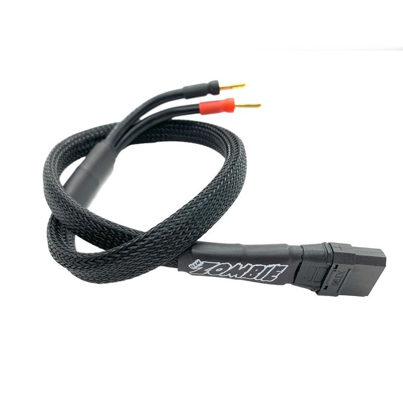 Zombie XT90, 4mm Tube Plug 500mm 10Awg Power Supply Cable Half Wrap (Full Black) B-TZ-1008RL
