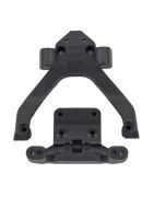 Team Associated RC10B6.4 FT Front Top Plate and Ballstud Mount, angled, carbon AE71183