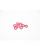 Rondelles -Hiro Seiko 3mm Alloy Spacer Set (0.75mm) [Red] HS-48443