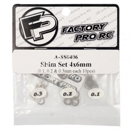 4X6MM (0.1, 0.2, 0.3mm) SHIM SET FACTORY PRO RC A-SS0406