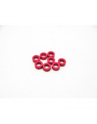 Rondelles -Hiro Seiko 3mm Alloy Spacer Set (2.0mm) [Red] HS-48464