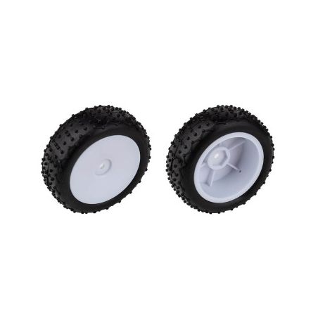 REFLEX 14 NARROW MINI PIN TYRES - MOUNTED WHITE WHEELS TEAM ASSOCIATED 21595