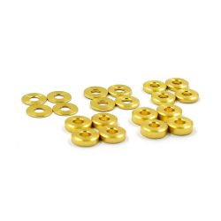 BRASS M3 X 8MM FLAT WASHER 0.5 / 1 / 1.5 / 2 / 2.5 MM 4PCS EACH YEAH RACING YA-0736GD