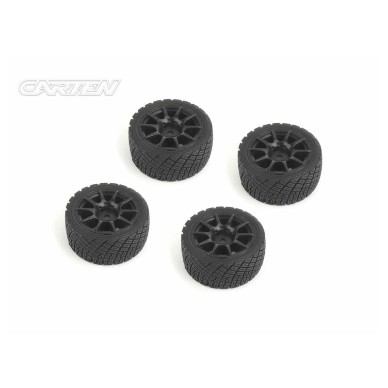 CARTEN M-Rally Tires+Wheels 10 Spoke Black +1mm (4PCS) NBA372