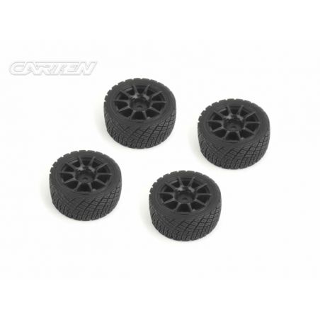 CARTEN M-Rally Tires+Wheels 10 Spoke Black +1mm (4PCS) NBA372