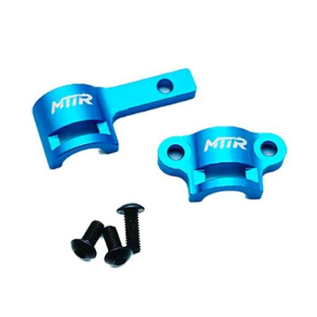 MTTR Racing Aluminum Front & Rear Main Shaft Bearing Holder Set Blue For Tamiya TT-02 09001