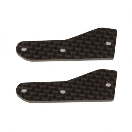 Team Associated RC8B4 FT front upper suspension arm inserts, carbon fiber, 2.0 mm AE81537