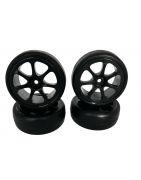 Team Powers 32RVS-V2 Touring Car Rubber Tire Set - multi 6 spoke( Pre-Glued, 1set 4pcs) TPR-TPG3214RVS-V2H