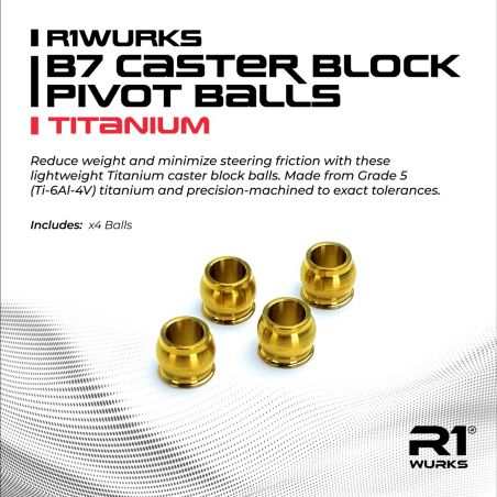 R1WURKS (B7 Series) Caster Block Pivot Balls, Titanium 900039