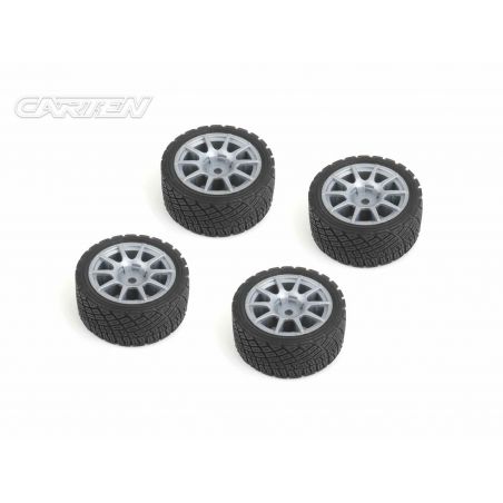 CARTEN M-Rally Tires+Wheels 10 Spoke Grey +1mm (4PCS) NBA371
