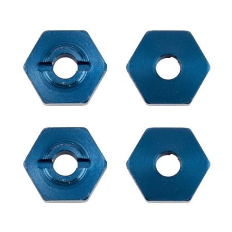 Team Associated FT 1:14 Wheel Hexes, blue aluminum AE21562