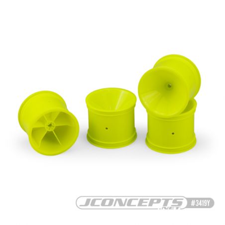 JConcepts Mono Rear, RC10T, T2, T3, GT, (3/16" axle) wheel - yellow, 4pc. 3419Y