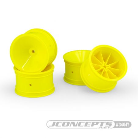 JConcepts Mono - RC10, RC10B2, RC10B3 2.2" rear wheel (Yellow) - 4pc 3404Y