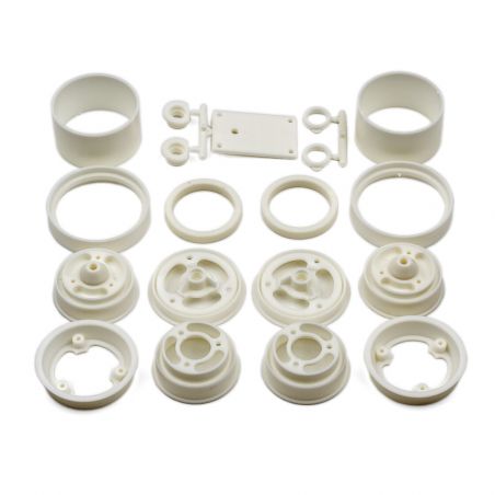 Team Associated RC10 Wheels, front and rear, white 6643