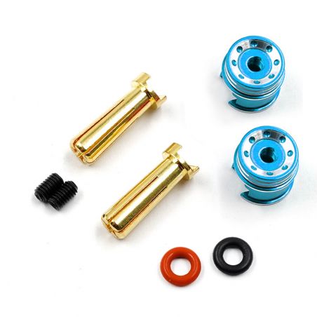 Blue Aluminum Grips 5mm Bullet Plug YEAH RACING WPT-0160BU