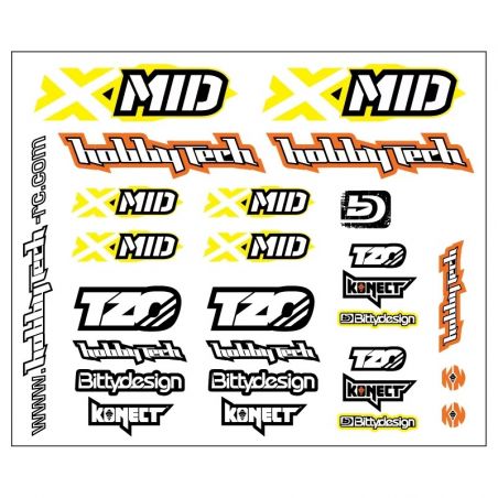Planche de stickers Hobbytech Xmid buggy STICK-XMID-OR