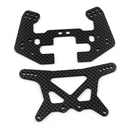 Xtra Speed Carbon Shock Towers Set (F & R ) For Team Associated RC10 4WD XS-RC30074