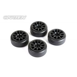 CARTEN M-Drift Tires+Wheels 10 Spoke Black +1mm (4PCS) NBA329