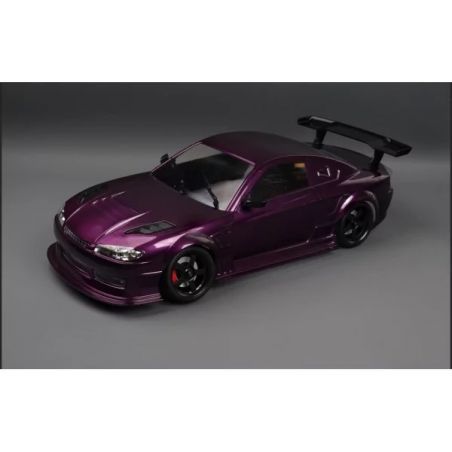 Carrosserie S15 Drift + aileron + support led + cache vitre/stickers Hobbytech CA-350