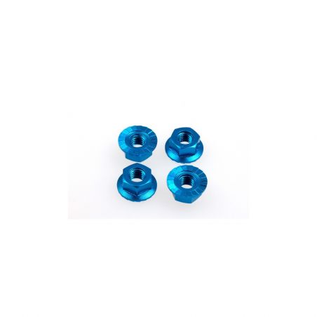 Hiro Seiko 4mm Alloy Serrated Wheel Nut [T-Blue] ( 4 pcs) HS-69591