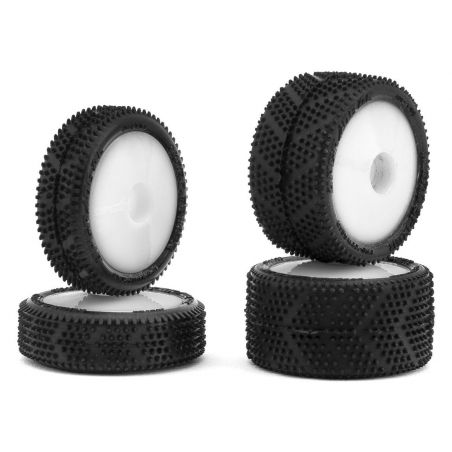 UpGrade RC Micro Spiker Pre-Mounted Front and Rear Carpet Tires for Losi Micro-B (White) UPG-10011