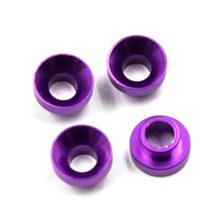 Yeah Racing - Aluminum Servo Washer (M3) 4pcs Purple YA-0577PP