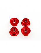 Hiro Seiko 4mm Alloy Serrated Wheel Nut [Red] ( 4 pcs)