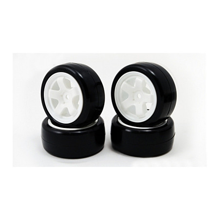 25deg Sweep Mini M-Chassis Pre-glued set tires (4tires with wheel and inserts ) SWP-MN25PG