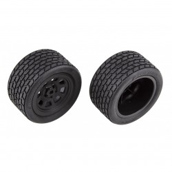 Team Associated SR10 Rear Wheels with Street Stock Tires, mounted - AE71195