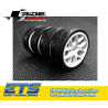 Ride 1/10 Slick Tires Precut 24mm Pre-glued with 10 Spoke Wheel White (4pcs) 26072