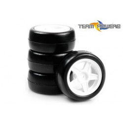 26R Mini Rubber Tire Set (Pre-Glue) Team Powers-MPG2604WH