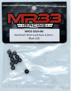MR33 Aluminum Short Lock Nut 3,0mm - Black (10) - MR33-3SLN-BK