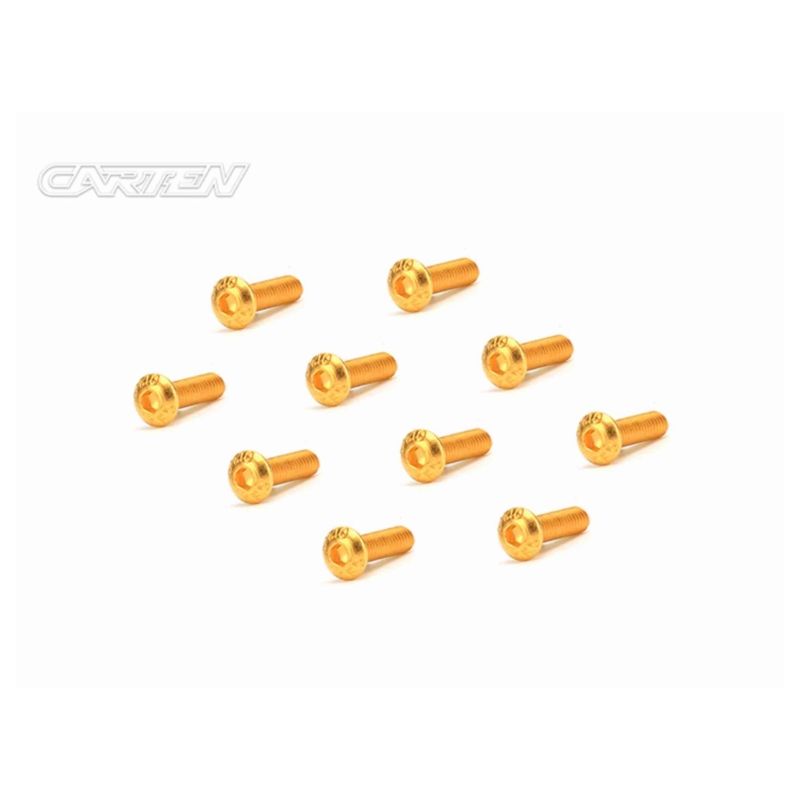 CARTEN Screw Set 12.9- BH M3x10(Gold Coating) (10) - GBH0310