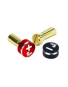1up Racing LowPro Bullet Plug Grips – Red/Black + LowPro Bullet Plugs 5mm (2pcs) 190432