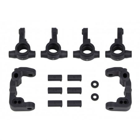 Team Associated RC10B6.4 -1mm Scrub Caster and Steering Blocks, carbon 91985