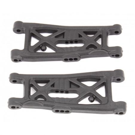 Team Associated RC10B6.3 FT Front Suspension Arms, gull wing, carbon fiber 91872