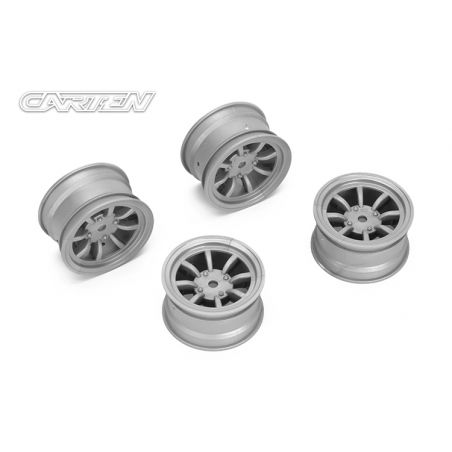 CARTEN 8 Spoke Wheel +1mm (Gray) - pour M-chassis NBA261