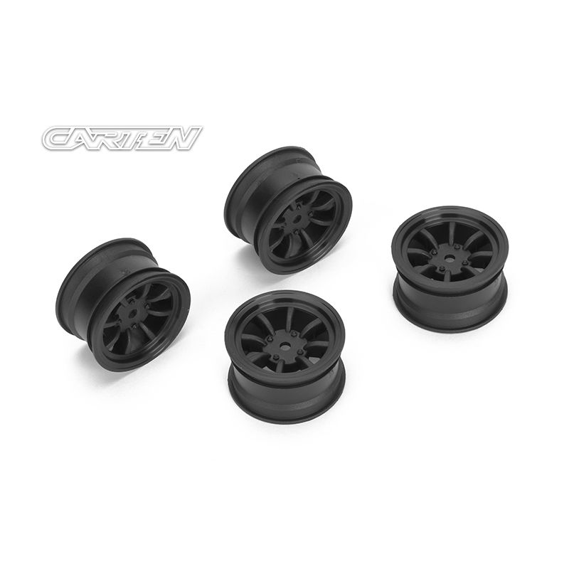 CARTEN 8 Spoke Wheel +1mm (Black) - pour M-chassis NBA262