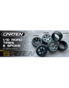 CARTEN TC Intermediate Tires+Wheels 6 Spoke Grey ET -0mm (4PCS) NHA488