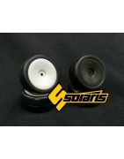 Solaris 28-J 1/10 High-Performance Mini Slick Tire Set Dish Wheel White (4 pcs/set) S-M28J0M0W