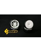 Solaris 36-J 1/10 High-Performance Slick Tire Set J Spoke Wheel White (4 pcs/set) S-T36JGM4W