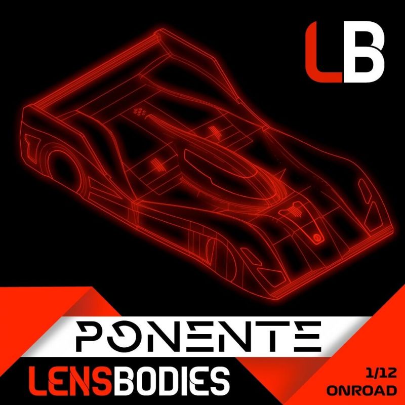 Lens Bodies Ponente 1:12 Onroad Clear Body - Ultra Light HRELB12PNT-UL