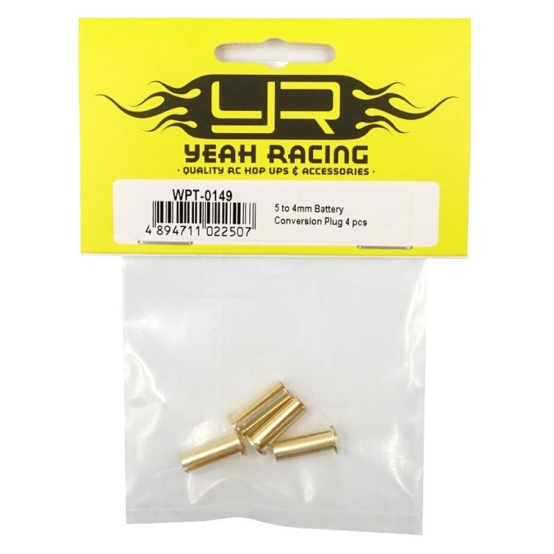 5MM TO 4MM BATTERY CONVERSION PLUG 4 PCS YEAH RACING WPT-0149