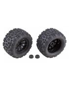 Team Associated Rival MT10 Tires and Method Wheels, mounted, hex, black AE25841