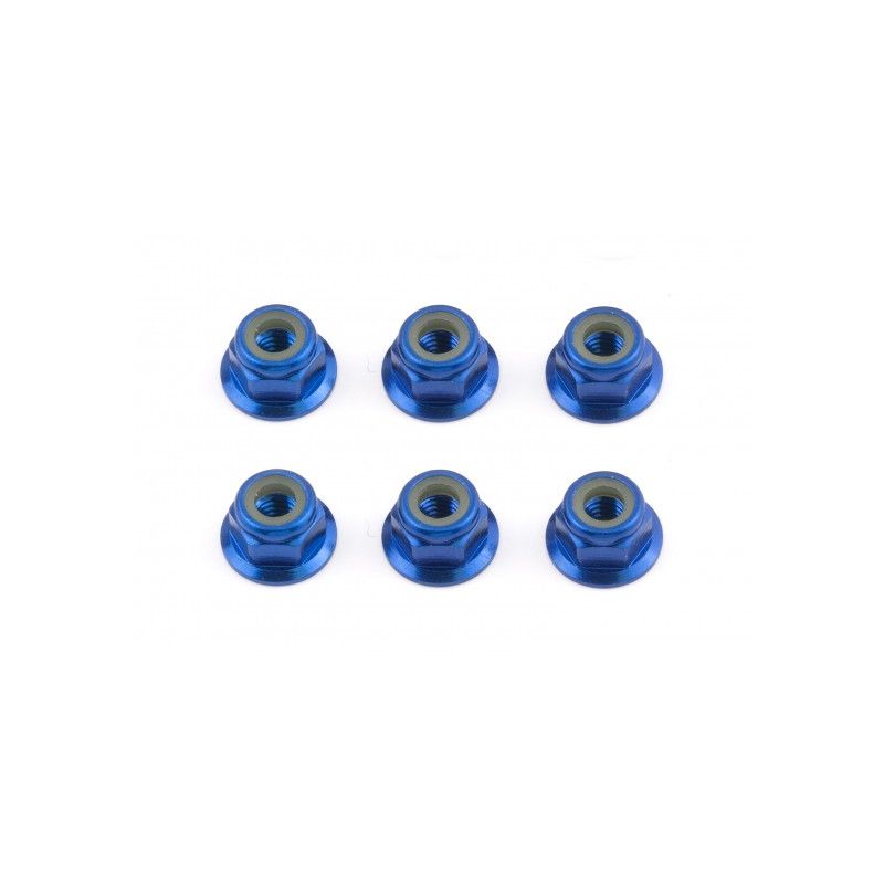 FT M4 Flange Locknut, blue aluminum Team Associated  AE31551