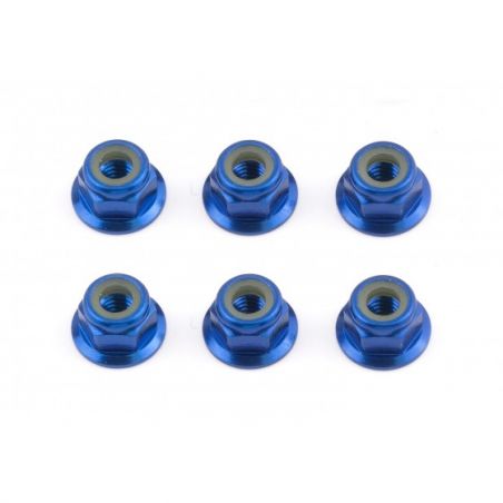 FT M4 Flange Locknut, blue aluminum Team Associated  AE31551